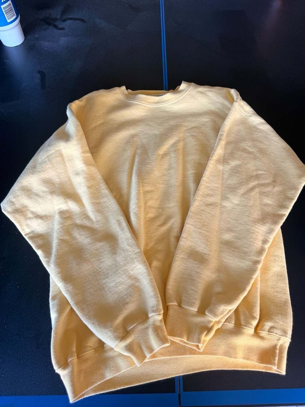 Hanes Ultimate Cotton PrintPro Crewneck Sweatshirt Yellow Size M